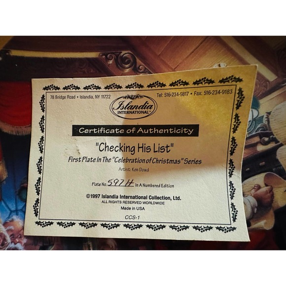 Vintage Islandia International. First Plate in “Celebration of Christmas” Series - Picture 8 of 8